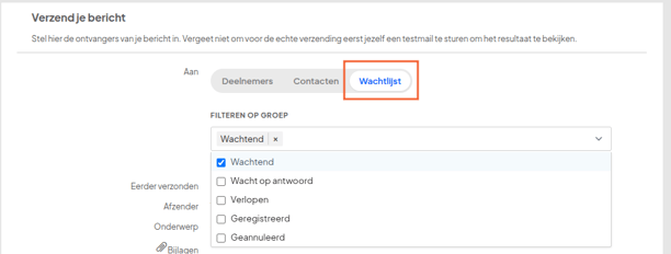 Bericht naar wachtlijst