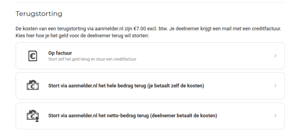 Refund opties NL