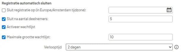 Wachtlijst instellen